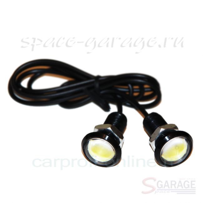 Точечные светодиодные огни CarProfi DRL CP-T1, Eagle Eyes, 3W HP, чёрный корпус (18-23 мм) к-т 2 шт. | параметры