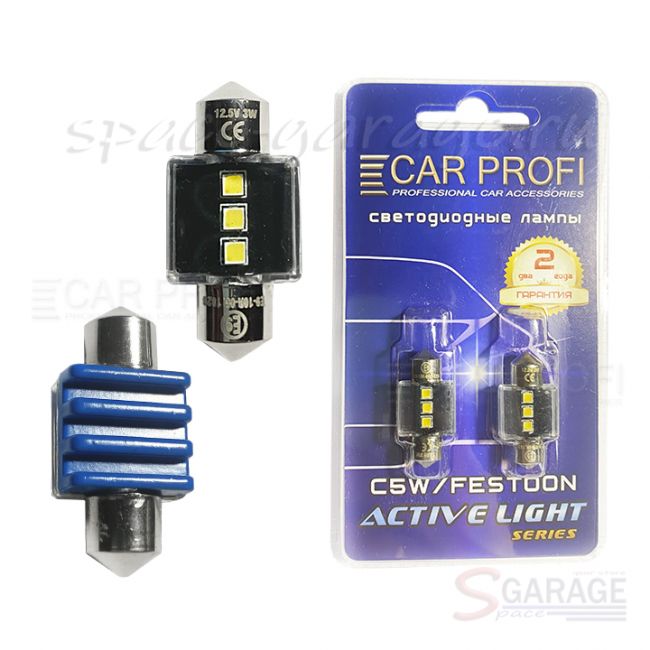 Светодиодная лампа CarProfi FT 3W SMD 3535 CAN BUS, 31mm, Active Light series, цоколь C5W, 12V, 300lm (блистер 2 шт.) | параметры