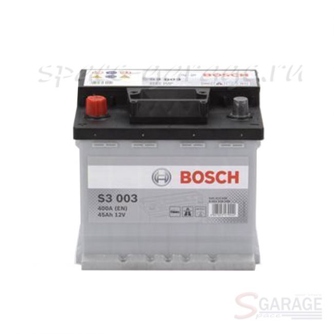 Аккумулятор Bosch S3 45 А/ч 400 А 12V прямая полярность, стандартные клеммы (0092S30030) | параметры