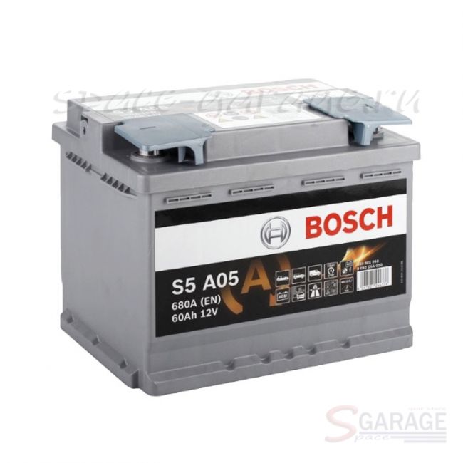 Аккумулятор Bosch Start-stop AGM 60 А/ч 540 А 12V обратная полярность, стандартные клеммы (0092S5A050) | параметры