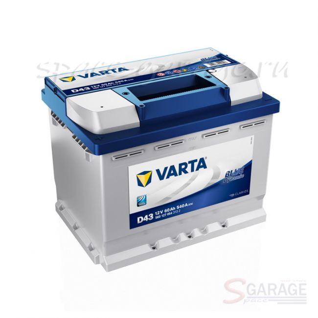 Аккумулятор VARTA Blue Dynamic 60 А/ч 540 А 12V прямая полярность, стандартные клеммы (560127054)