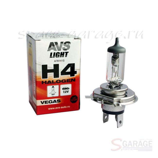 Лампа галогенная AVS Vegas цоколь H4 12V 60/55W 1 шт. (A78141S) | параметры