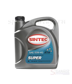 Масло моторное Sintec SUPER 15W-40 API CD, SG минеральное 4 л (900314)