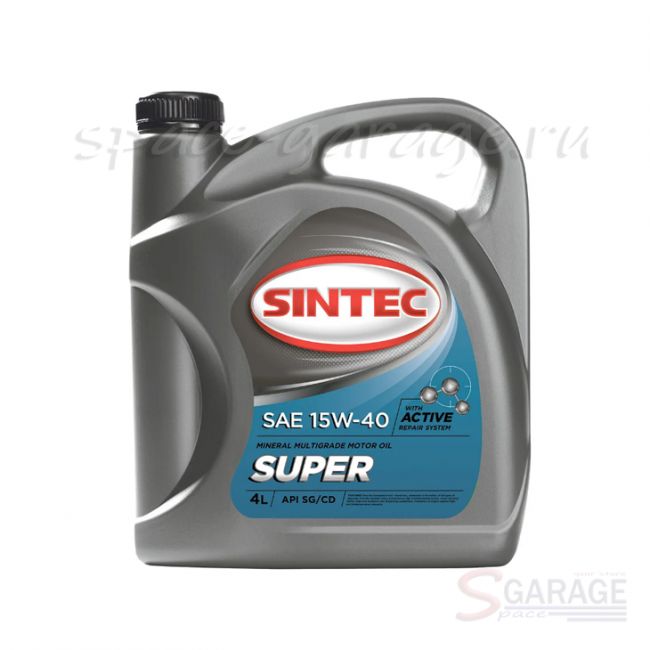Масло моторное Sintec SUPER 15W-40 API CD, SG минеральное 4 л (900314) | параметры