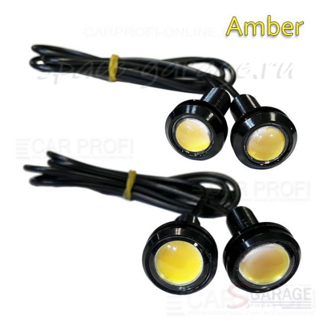 Точечные DRL CarProfi CP-T1 Amber, светодиодные огни Eagle Eyes, 3W HP, чёрный корпус (18-23 мм) к-т 2 шт. | параметры