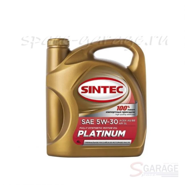 Масло моторное Sintec PLATINUM 5W-30, SL, A5, B5, синтетика 4 л (801989) | параметры