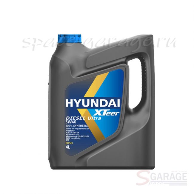 Масло моторное HYUNDAI Diesel Ultra 5W-40 синтетика 4 л (1041223) | параметры