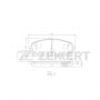 Колодки тормозные передний Zekkert для Jeep Cherokee V 13- к-т 4шт. (BS-1698) | параметры