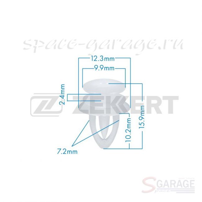 Клипса крепёжная Zekkert для General Motors (XZK-BE-2993) | параметры