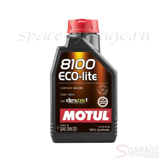 Масло моторное MOTUL 8100 Eco-Lite SN/CF 0W-20 синтетика, 1 л (108534)