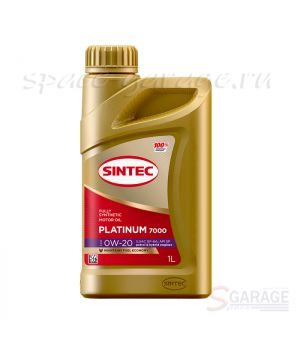 Масло моторное Sintec PLATINUM 7000 0W-20 API SP, ILSAC GF-6 синтетика 1 л (600162)